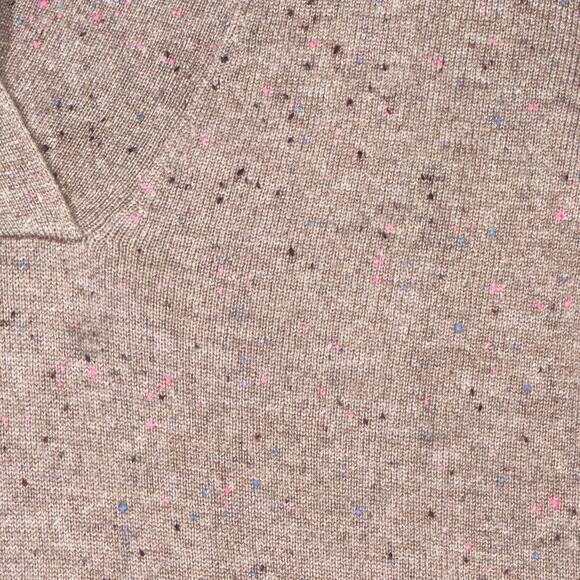 Land's End Plus Size Sweater Women's 1X 100% CASHMERE Brown V-Neck Speckled NWT! - Picture 12 of 14